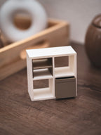 Miniregal für Schmuck, Bürobedarf, Puppenhaus, Wichtel, etc. (1:10)