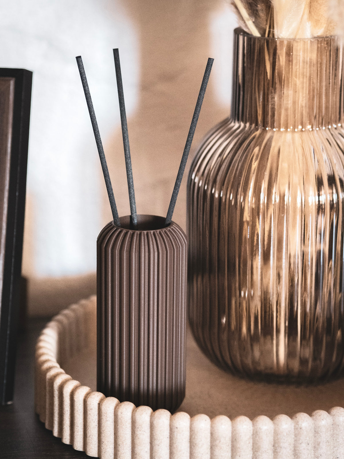 Duftstäbchen-Diffusor | Mini-Vase | versch. Farben | inkl. 3 Stäbchen & Glaseinsatz
