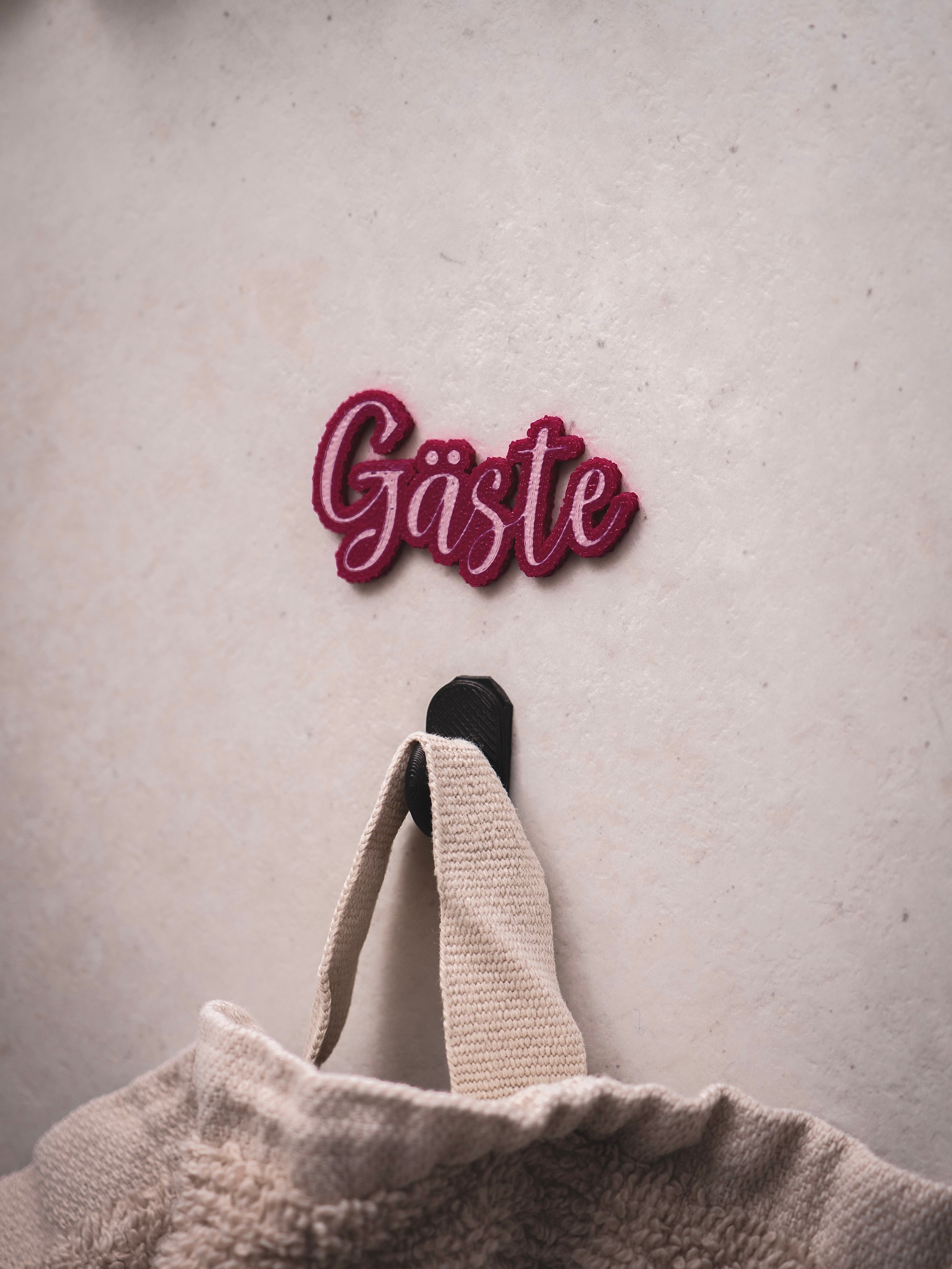 Guest | Gästeschild zum aufhängen oder kleben | in 7 Farben | in 2 Sprachen