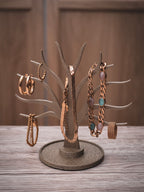 Schmuckständer Baum für Armbänder, Ringe, Earcuffs, Creolen mit Ablage