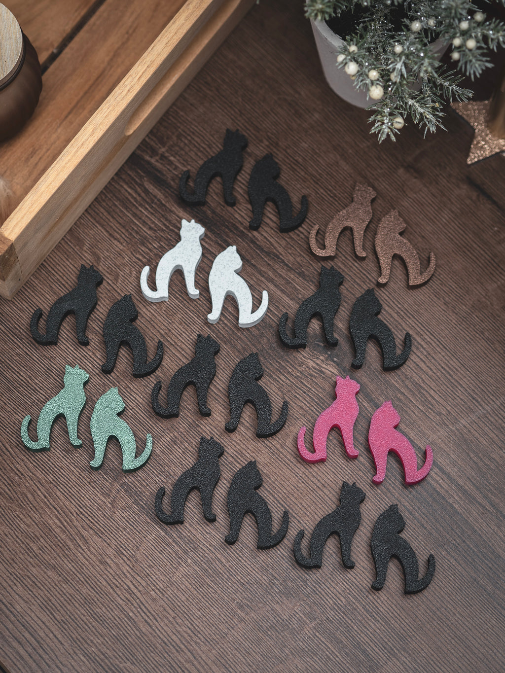 Teebeutelhalter Katze Set | 21 Farben + Glücks- & Bengalkatze