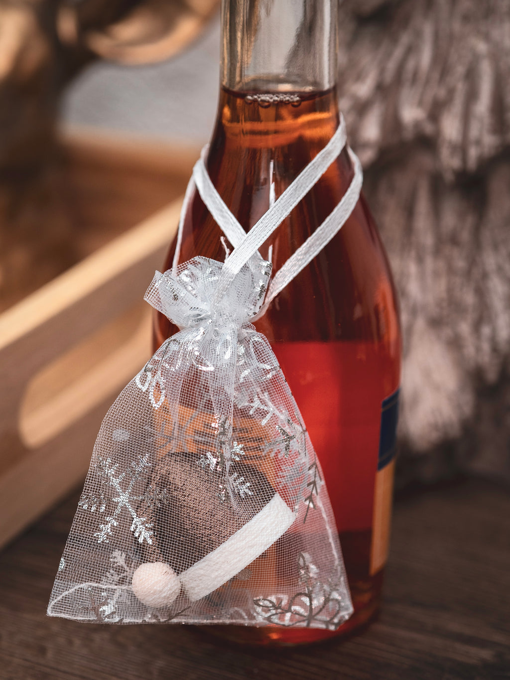 Flaschendeckel Weihnachtsmütze für Bier, Limo & kl. Sektflaschen