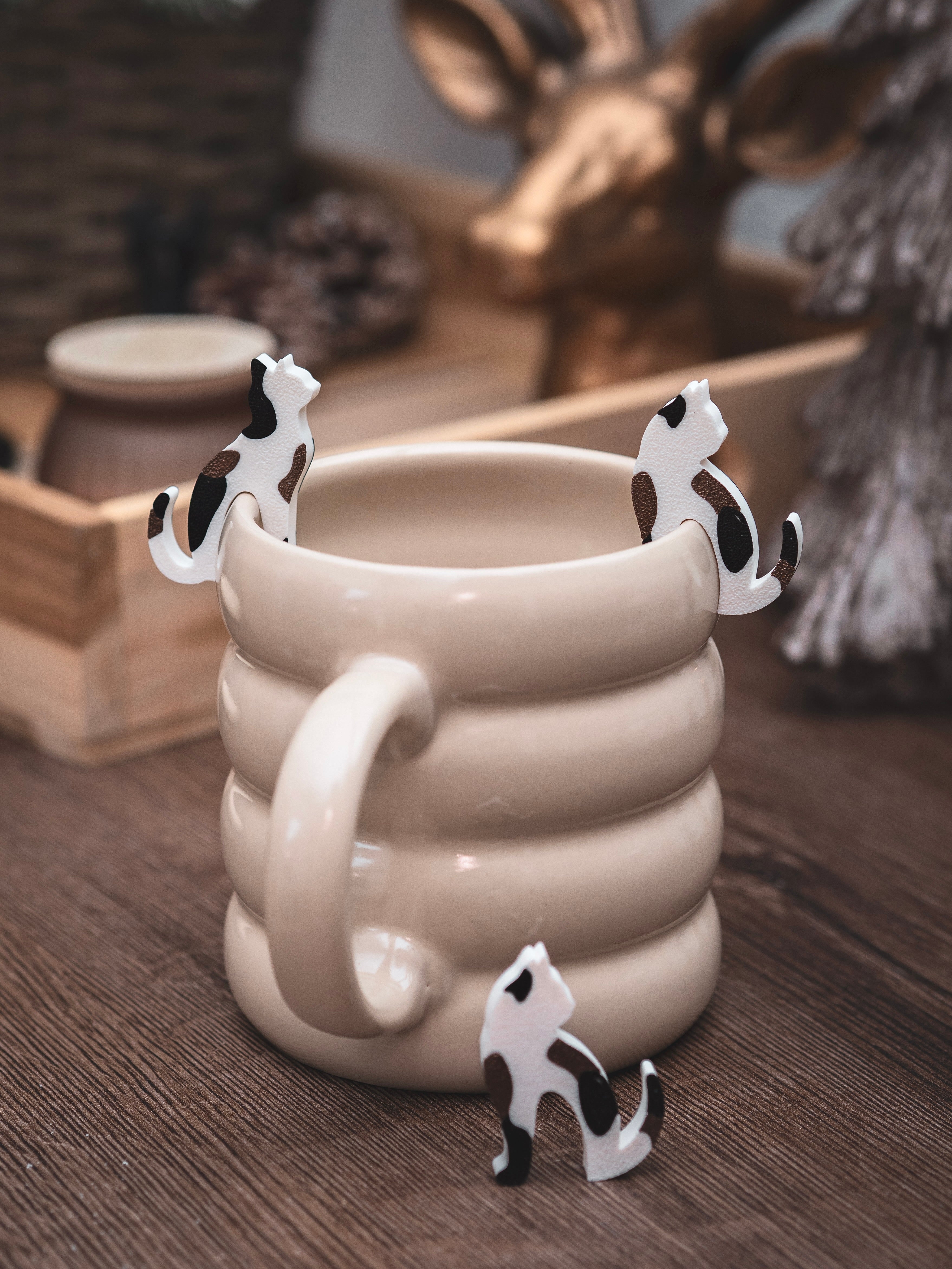 Teebeutelhalter Katze Set | 21 Farben + Glücks- & Bengalkatze