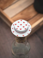 Flaschendeckel Strohhut hearts für Bier, Limo & kl. Sektflaschen | auch als Schlüsselanhänger