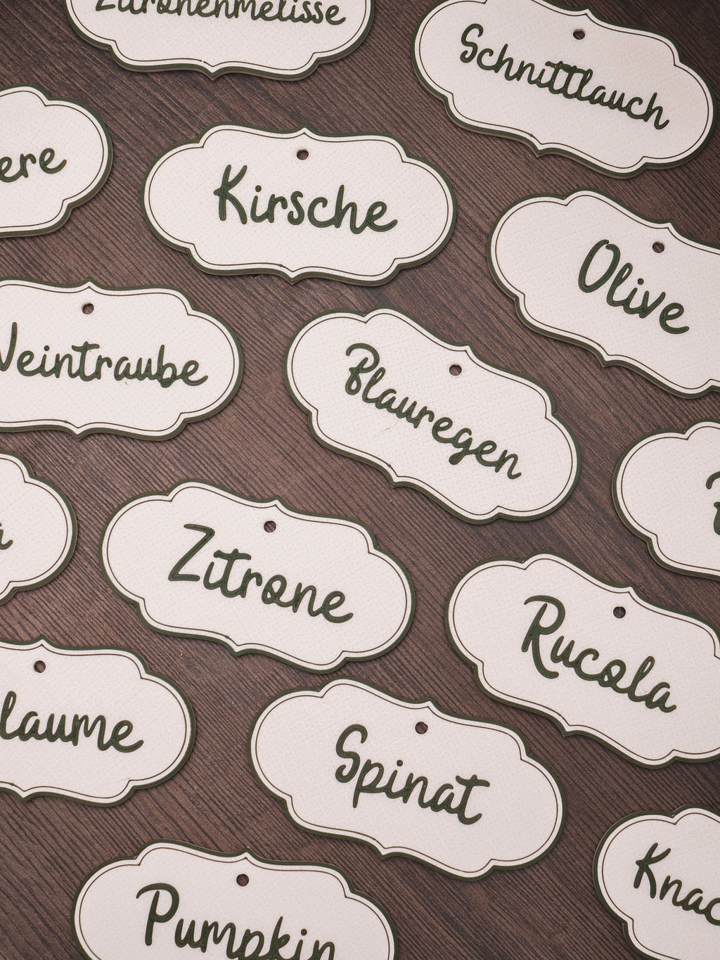 Pflanzenstecker in weiß-grün | personalisierbar