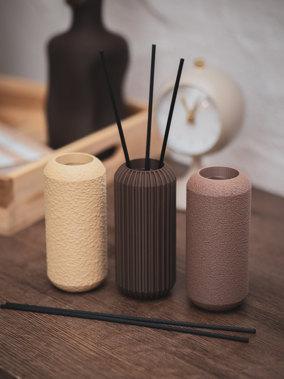 Duftstäbchen-Diffusor | Mini-Vase | versch. Farben | inkl. 3 Stäbchen & Glaseinsatz