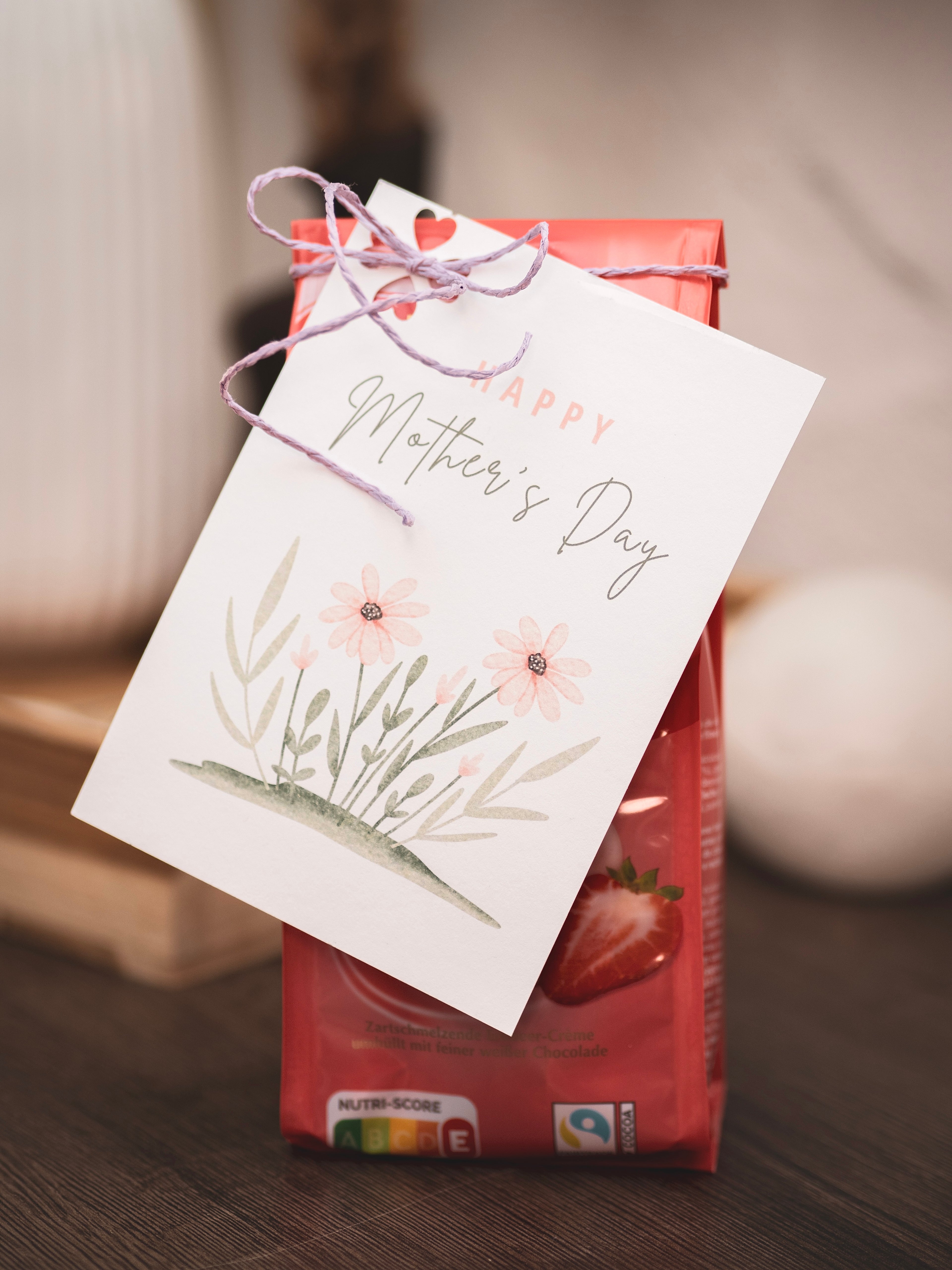 Digitale Postkarte Happy Mother's Day rose bloom zum Ausdrucken PDF-Datei als digitaler Download