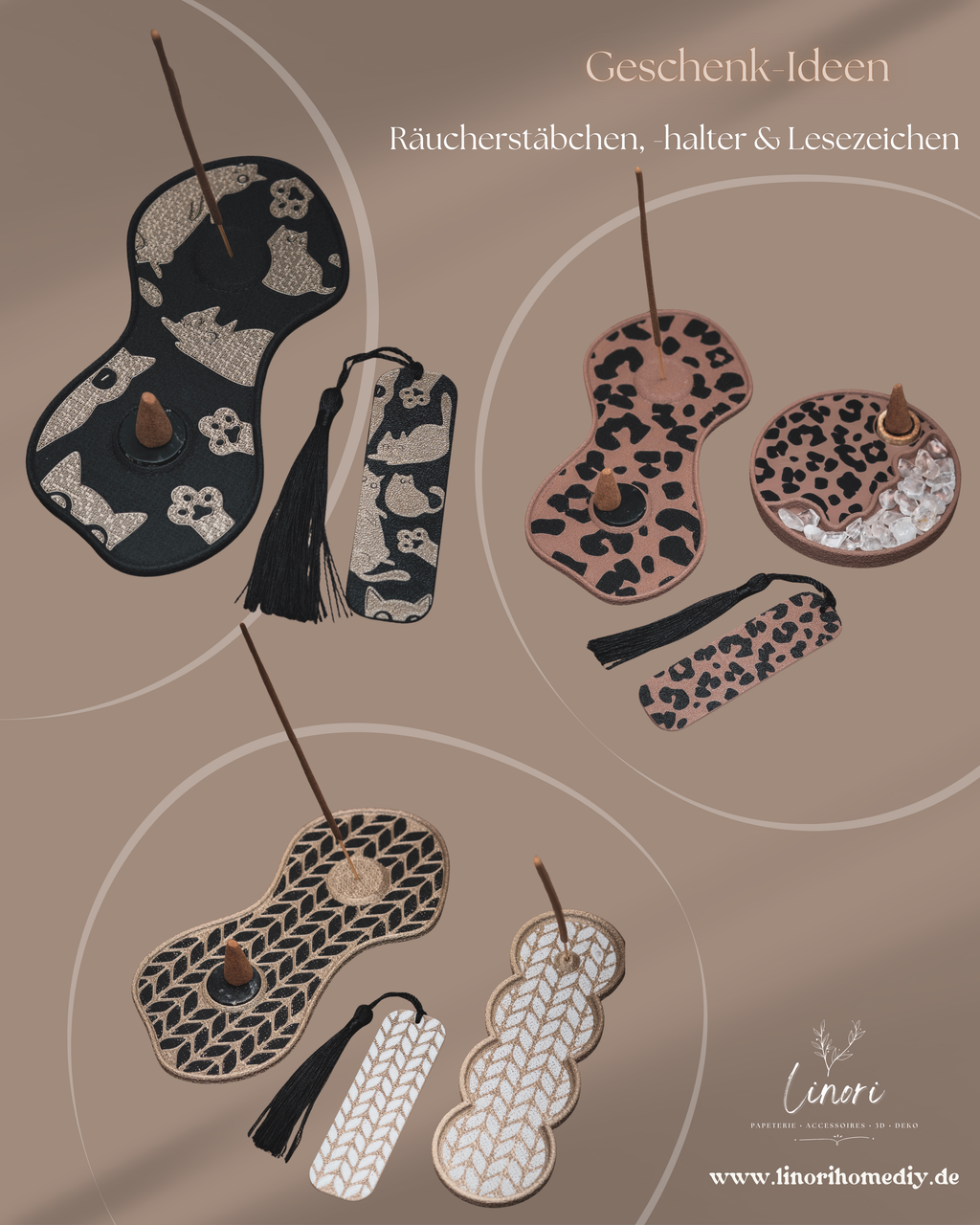 Räucherstäbchen & -kegel Halter | 18 cm - verschiedene Farben | + 1 Gratis Räucherstäbchen