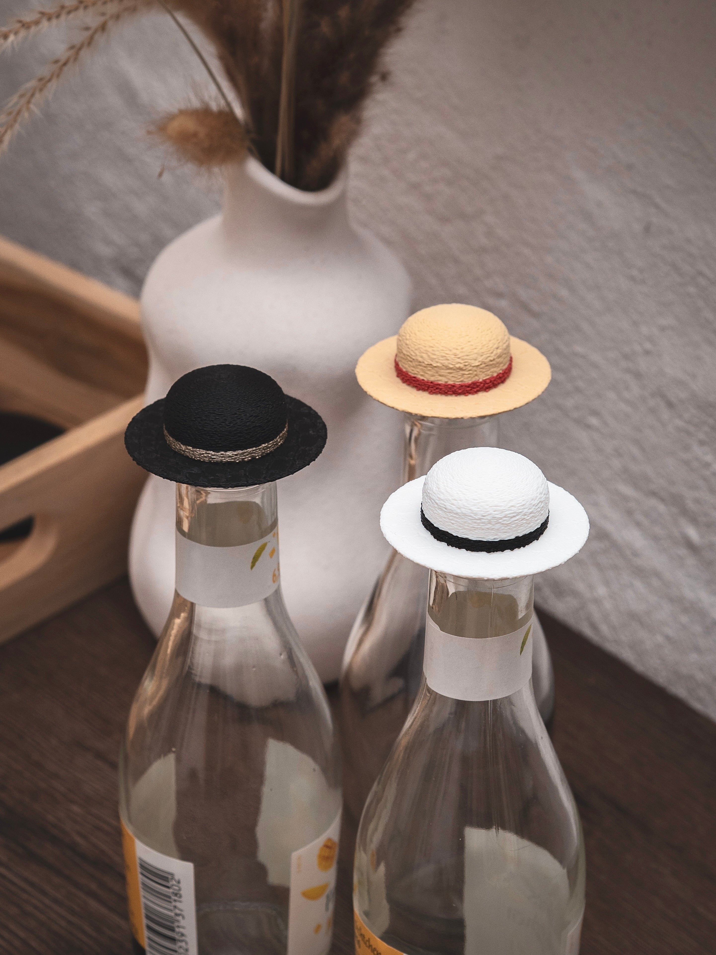 Flaschendeckel Sommerhut für Bier, Limo & kl. Sektflaschen | moosgrün