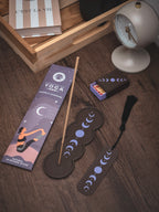 Mondphasen-Set | Räucherstäbchen, -halter, Streichholzbox & Lesezeichen