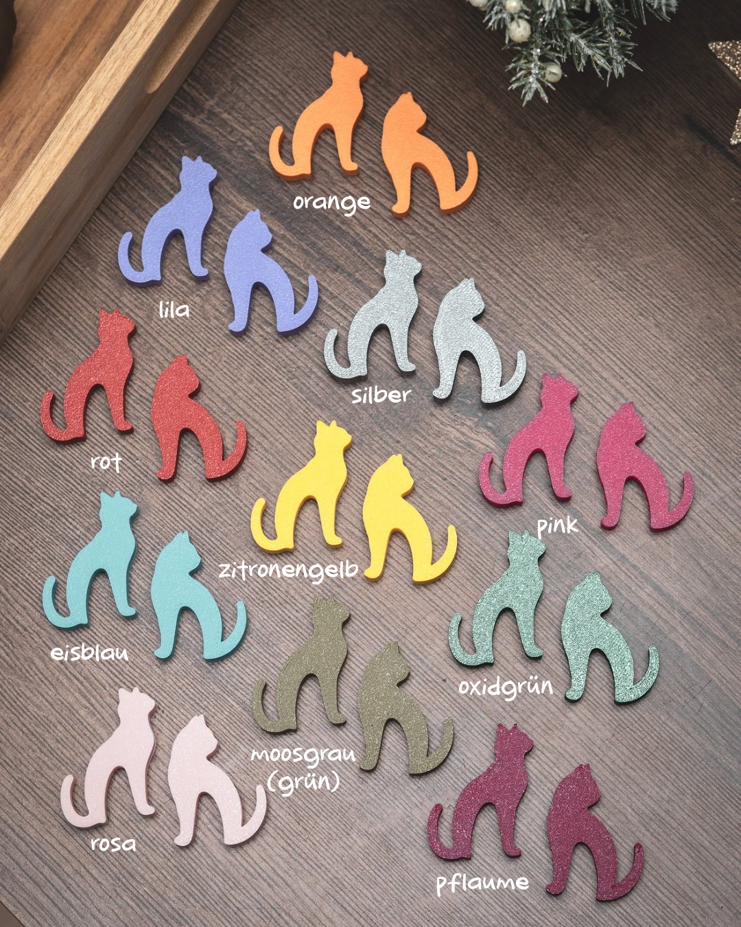 Teebeutelhalter Katze Set | 21 Farben + Glücks- & Bengalkatze