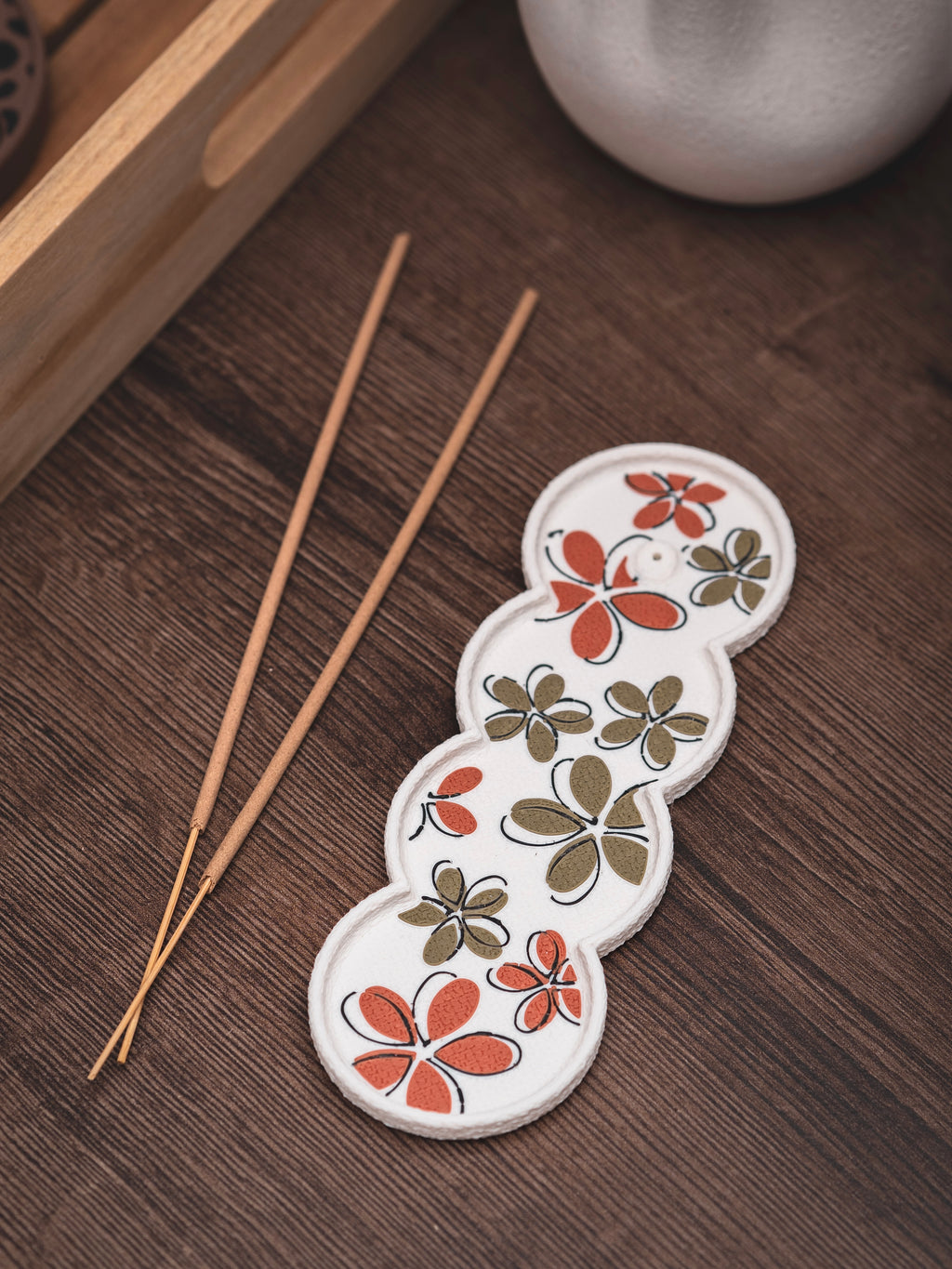 Räucherstäbchen Halter Bloom Art | 16 cm - verschiedene Farben | + 1 Gratis Räucherstäbchen
