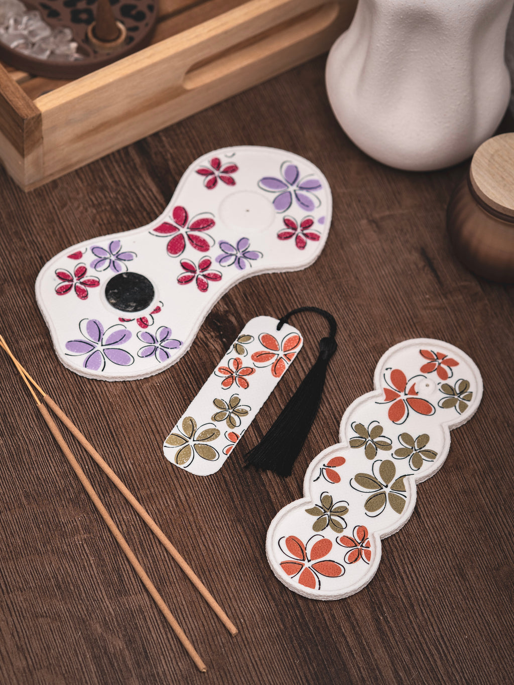 Räucherstäbchen Halter Bloom Art | 16 cm - verschiedene Farben | + 1 Gratis Räucherstäbchen